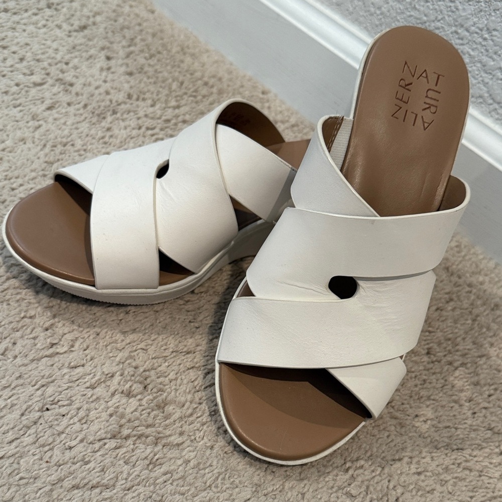 Naturalizer White Wedge Sandals - Picture 6 of 7